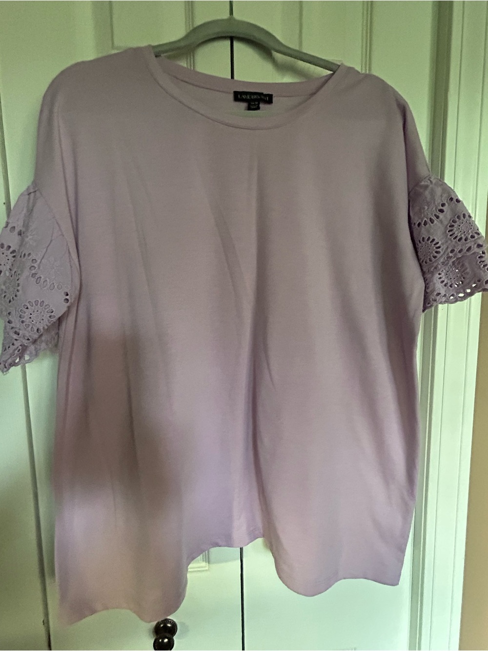 Lane Bryant Lilac Eyelet Sleeve Tee - Lavender Women's Top